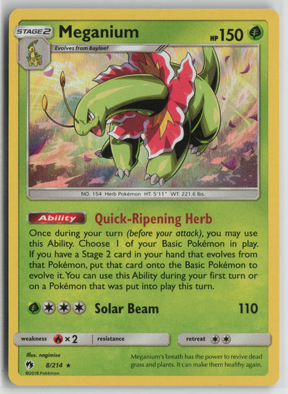 Meganium Holo Rare SM8 8/214 NM