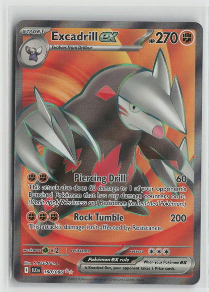 Excadrill ex - Ultra Rare Holo BLK 160/086 NM