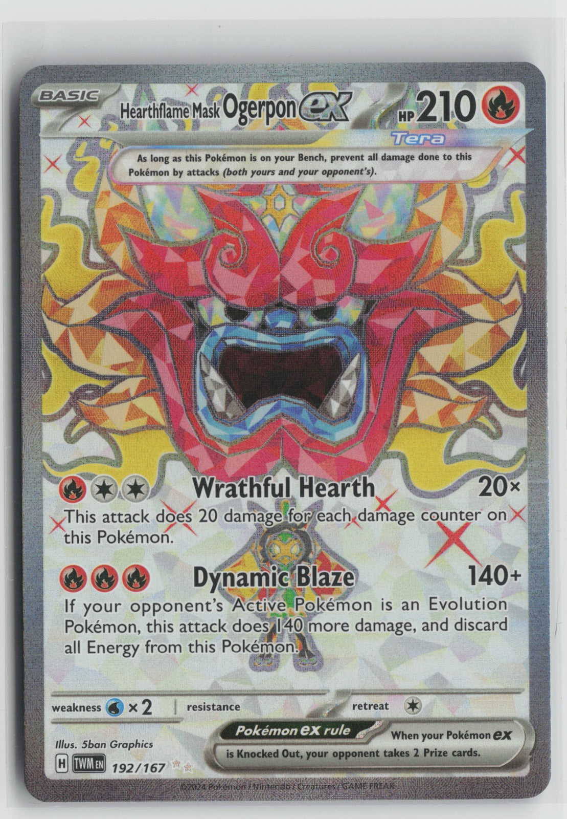 Hearthflame Mask Ogerpon ex - Ultra Rare Holo TWM 192/167 NM