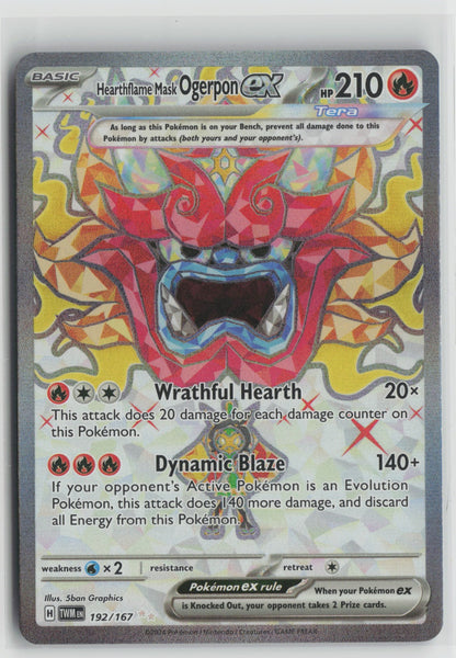 Hearthflame Mask Ogerpon ex - Ultra Rare Holo TWM 192/167 NM