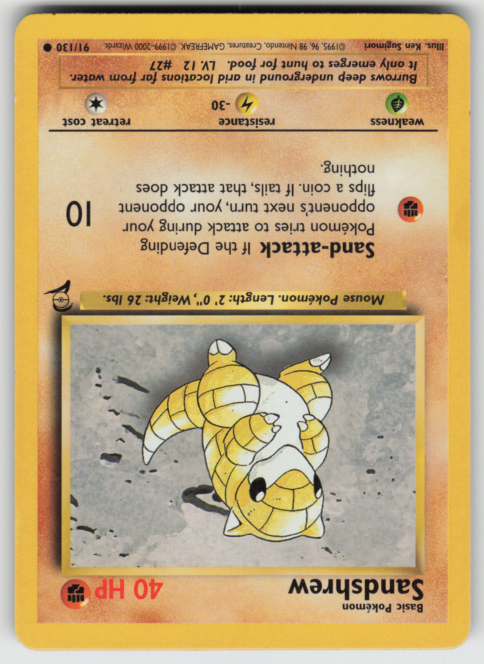 Sandshrew Common Base Set 2 091/130 LP