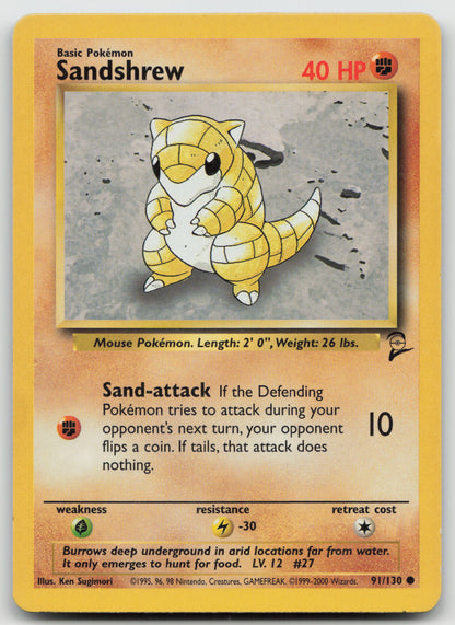 Sandshrew Common Base Set 2 091/130 LP