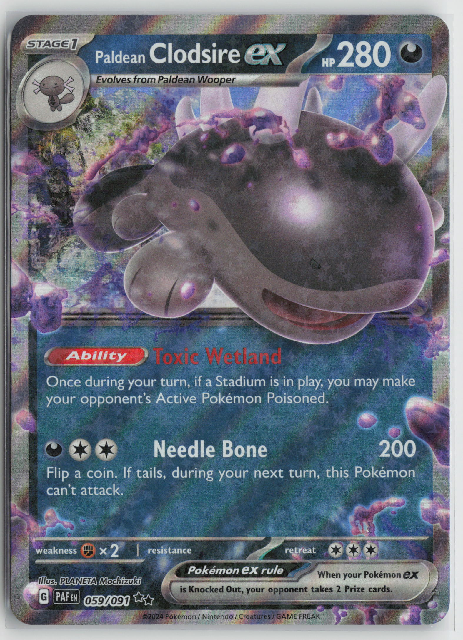 Paldean Clodsire ex - Double Rare SV: Paldean Fates 059/091 NM