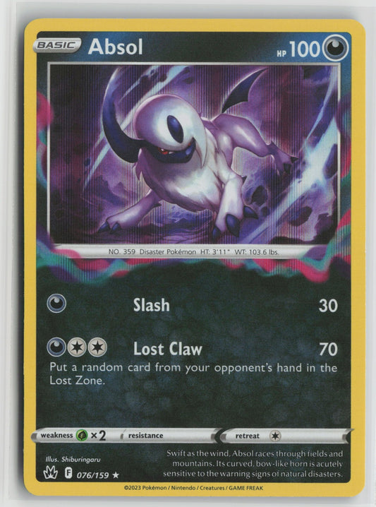 Absol Holo Rare CRZ 076/159 NM