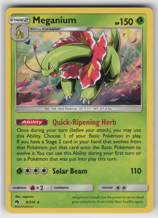Meganium Holo Rare SM - Lost Thunder 8/214 NM