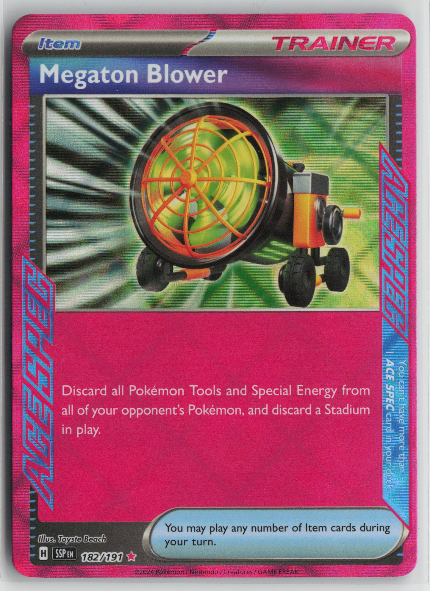 Megaton Blower ACE SPEC Rare SV08: Surging Sparks 182/191 NM