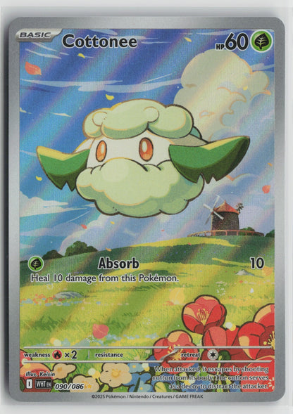 Cottonee - Illustration Rare Holo WHT 090/086 NM