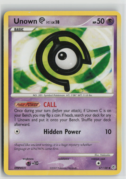 Unown [C] Uncommon DP 67/130 MP