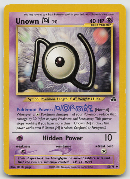 Unown [N] Uncommon Unlimited N2 50/75 HP