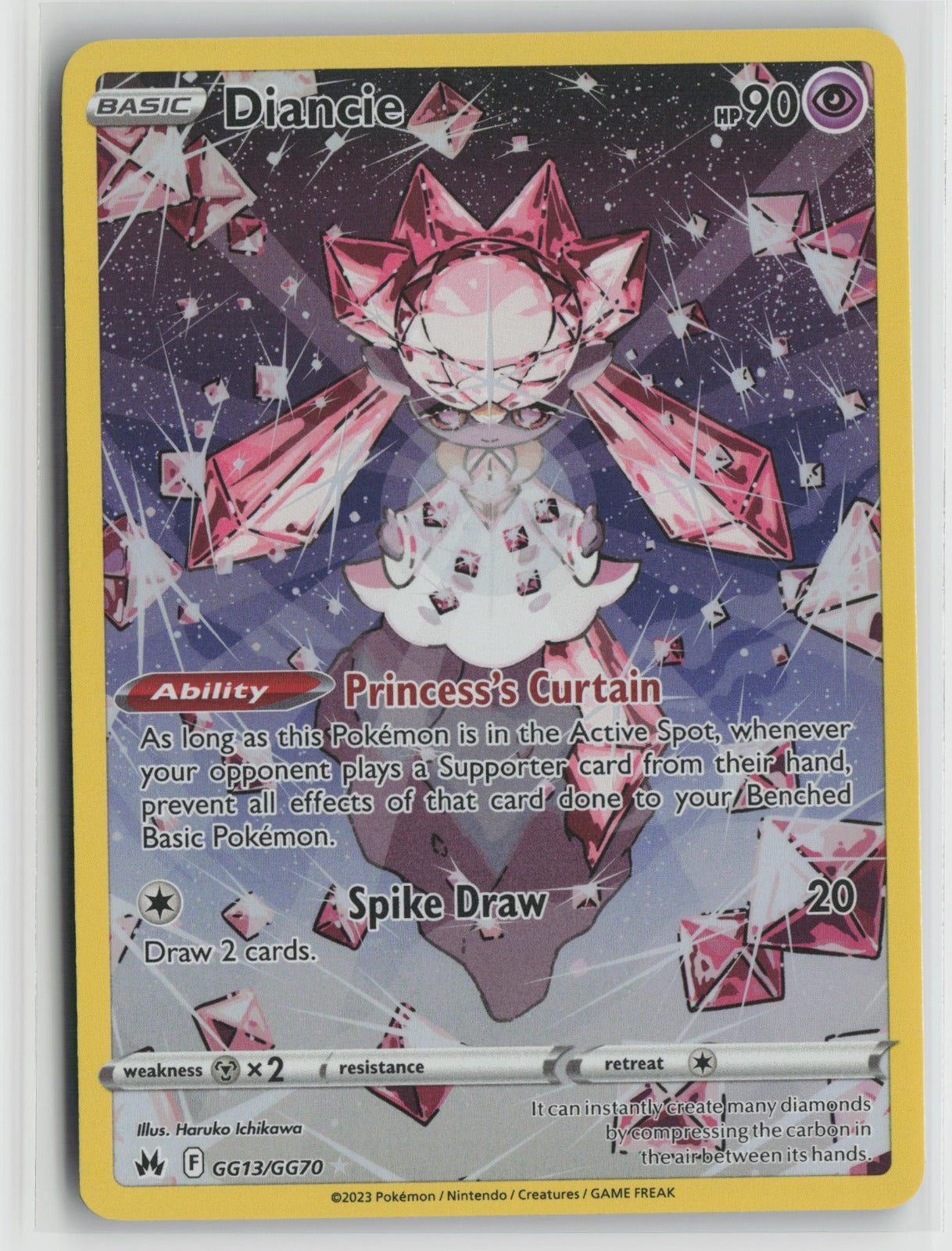 Diancie Ultra Rare Holo CRZ:GG GG13/GG70 NM