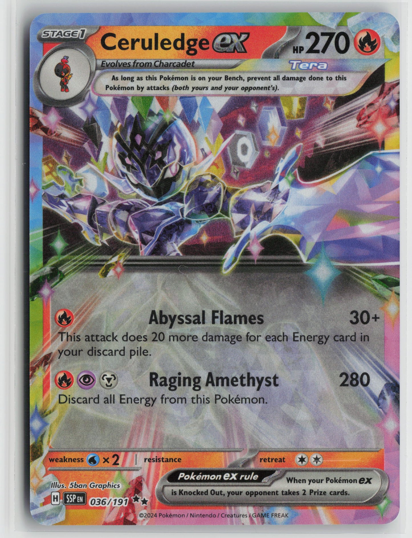 Ceruledge ex Double Rare SV08: Surging Sparks 036/191 NM
