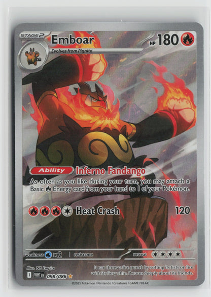 Emboar Illustration Rare Holo WHT 098/086 NM