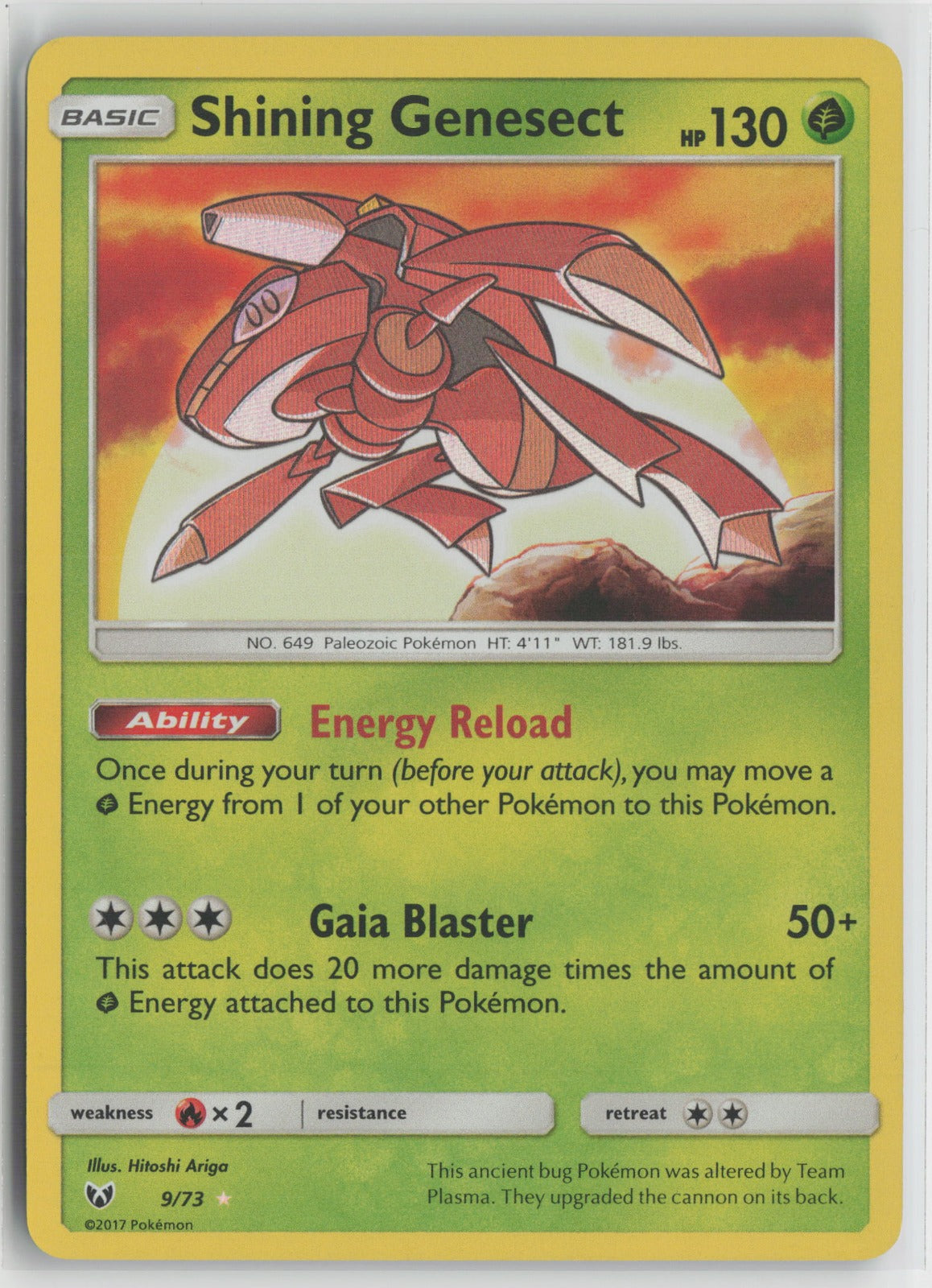 Shining Genesect Shiny Holo Rare SHL 9/73 NM