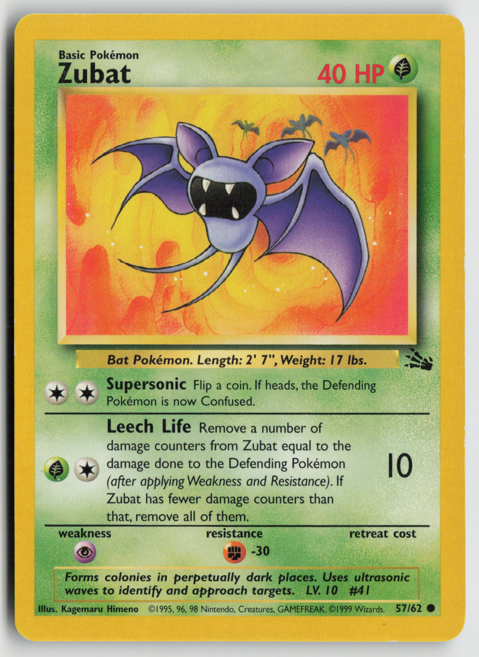Zubat Common Fossil 57/62 MP
