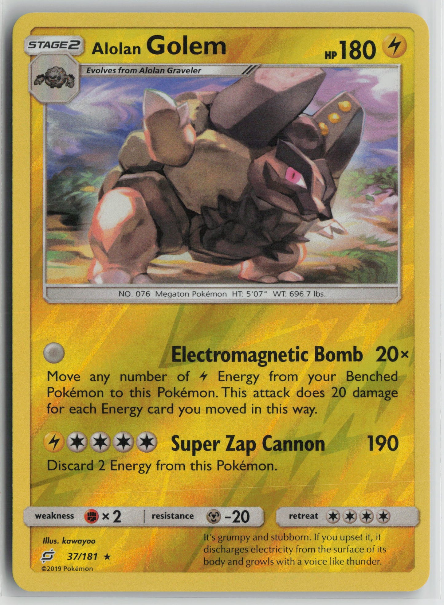 Alolan Golem Rare Reverse SM - Team Up 37/181 NM