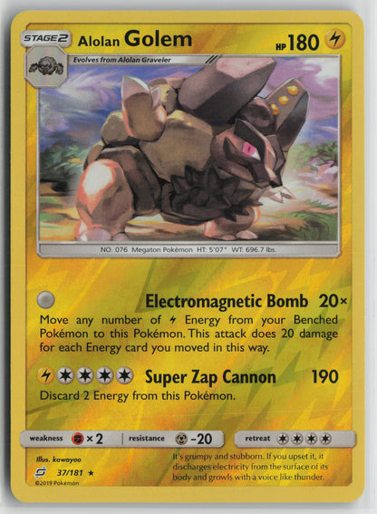 Alolan Golem Rare Reverse SM - Team Up 37/181 NM