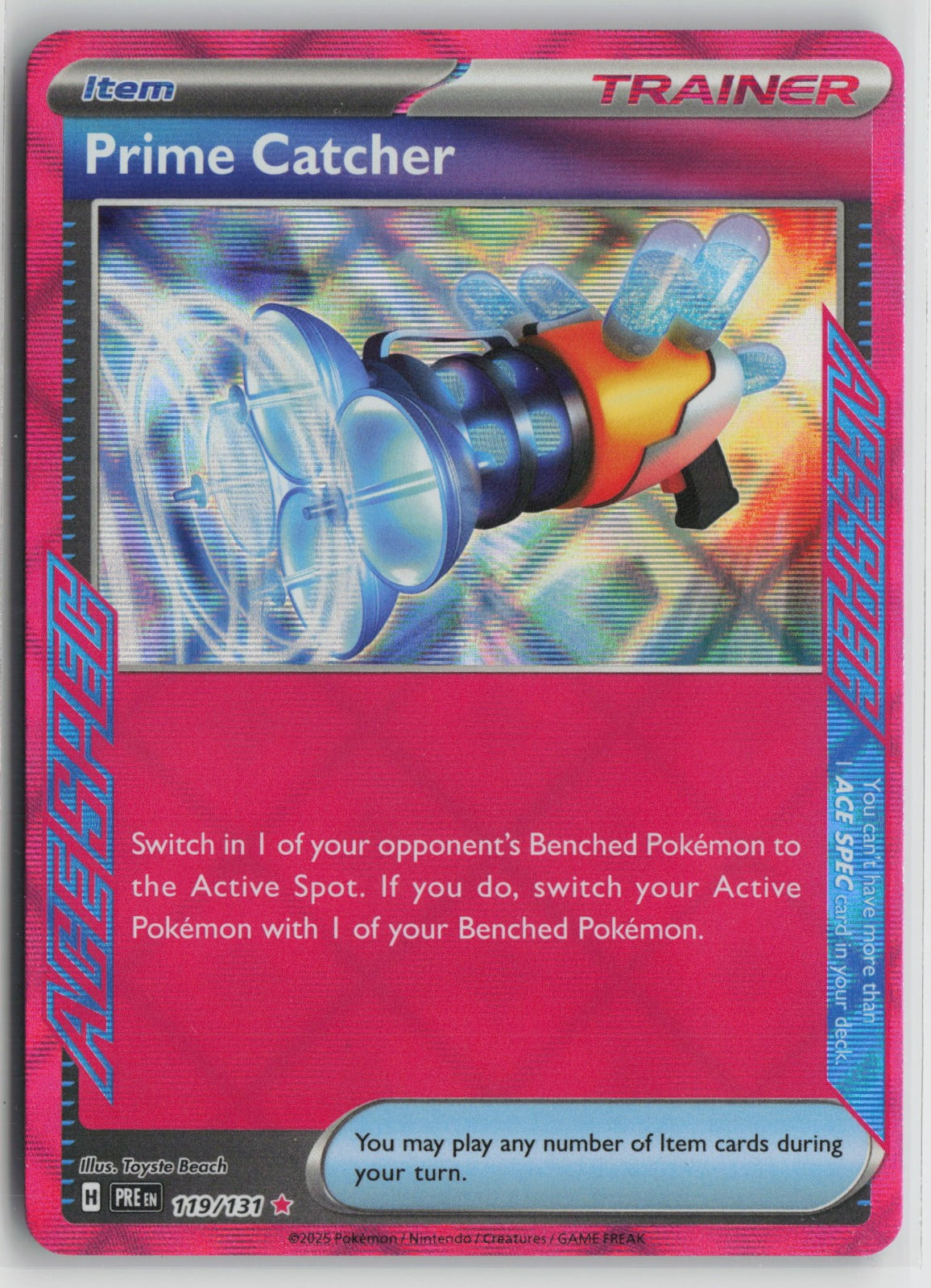 Prime Catcher ACE SPEC Rare Holo PRE 119/131 NM