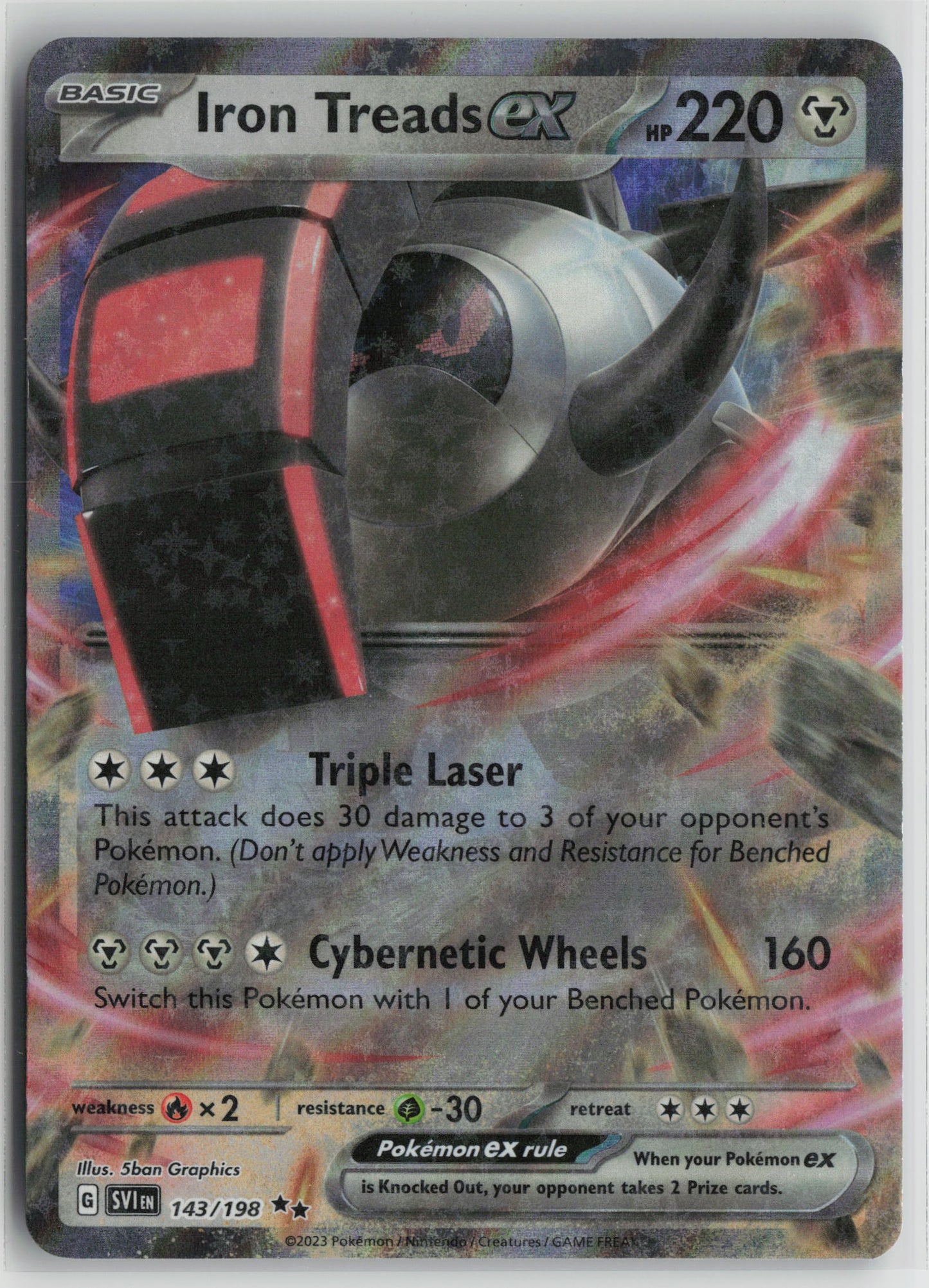 Iron Treads ex - Double Rare SV01: Scarlet & Violet Base Set 143/198 NM