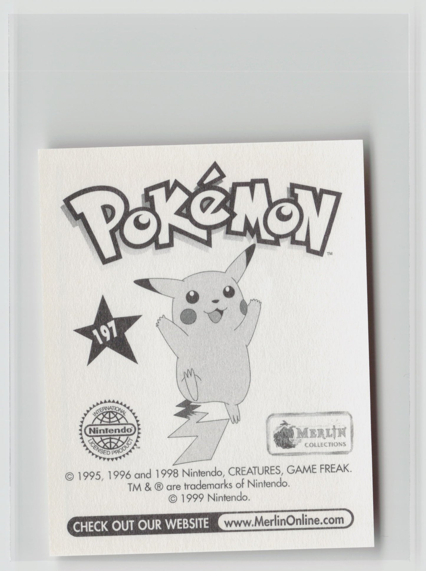 Sandslash - Merlin Topps Sticker 1999 #197 NM (Back)