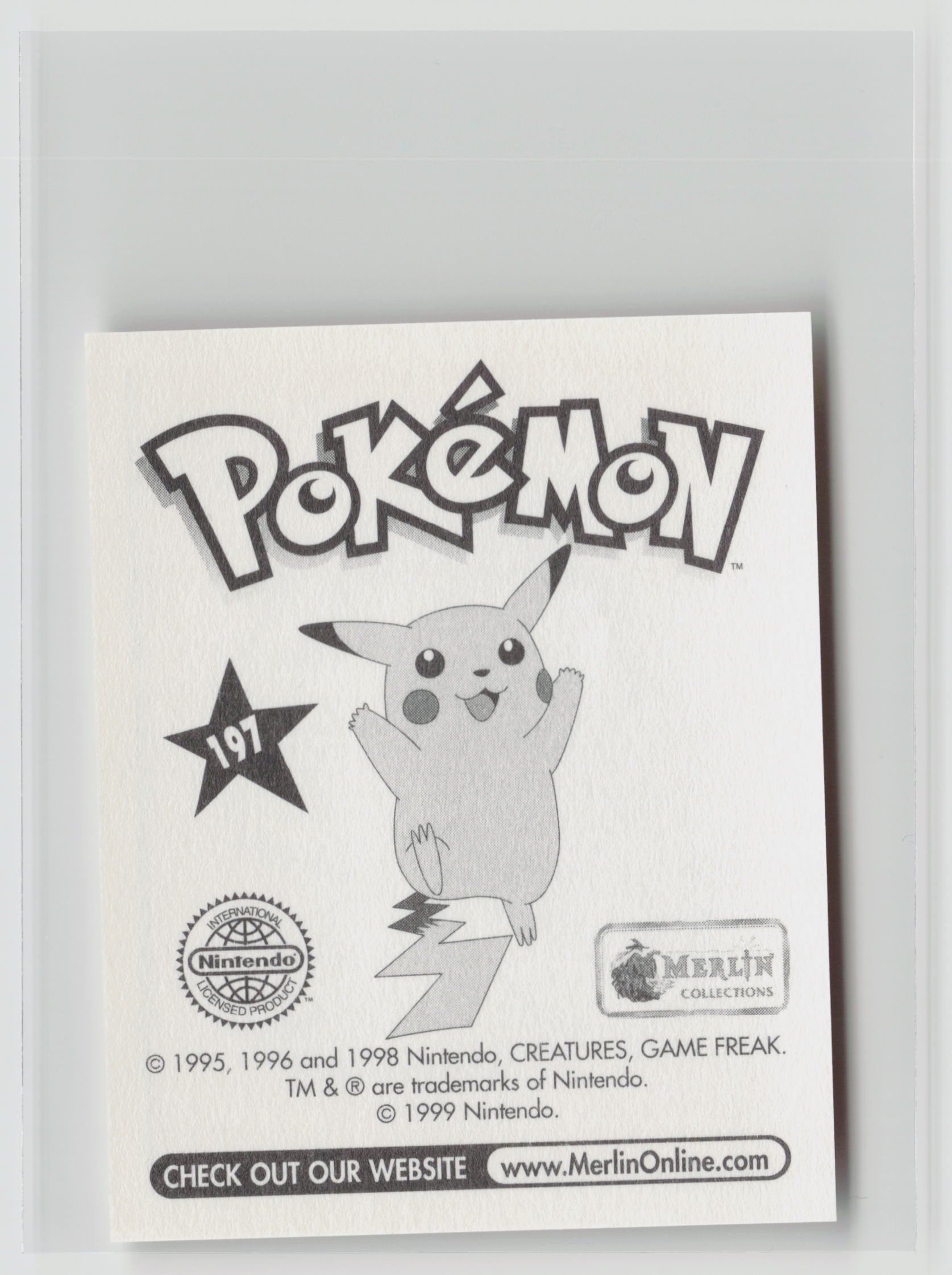 Sandslash - Merlin Topps Sticker 1999 #197 NM (Back)
