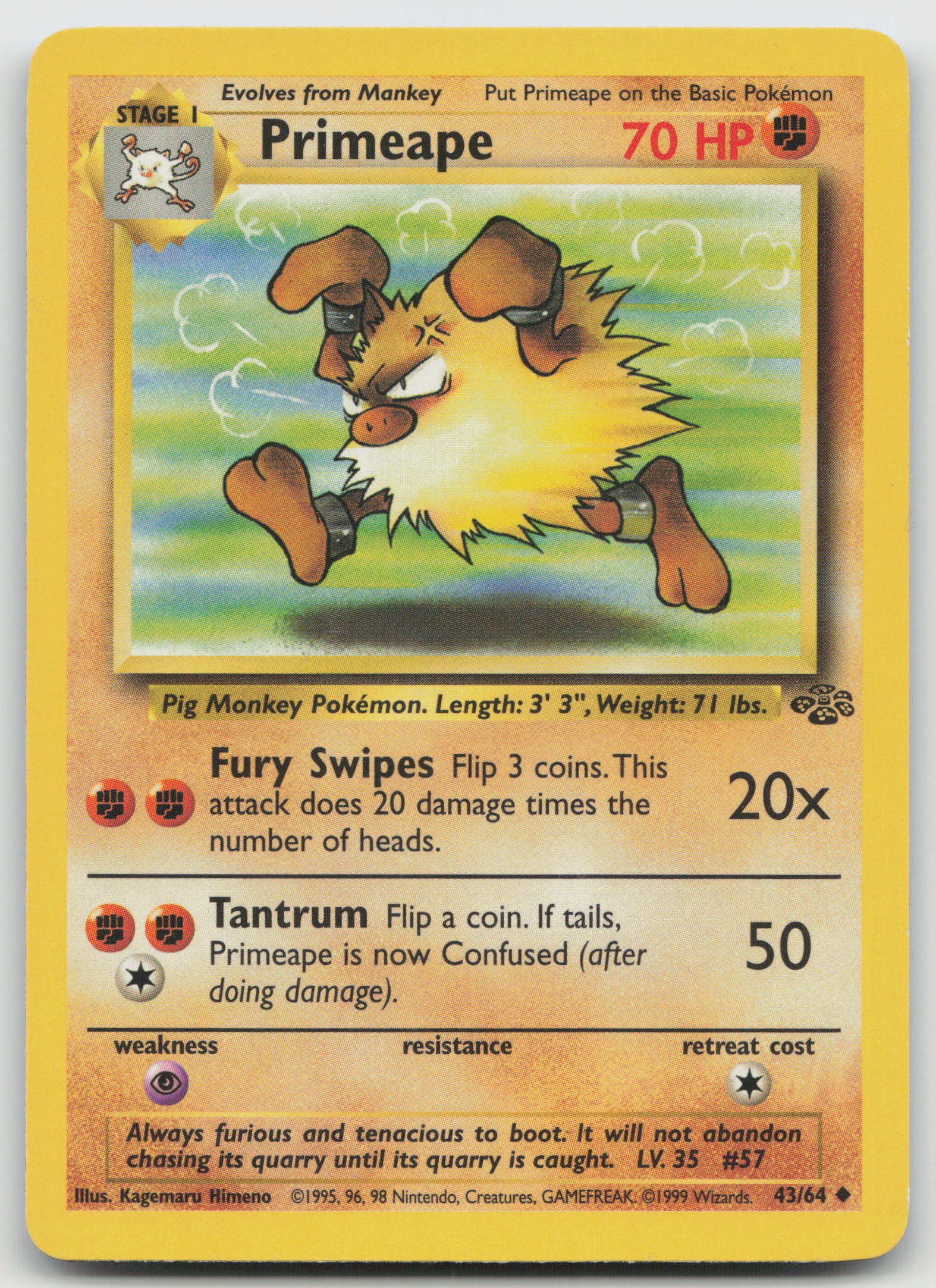 Primeape Uncommon Unlimited JU 43/64 LP