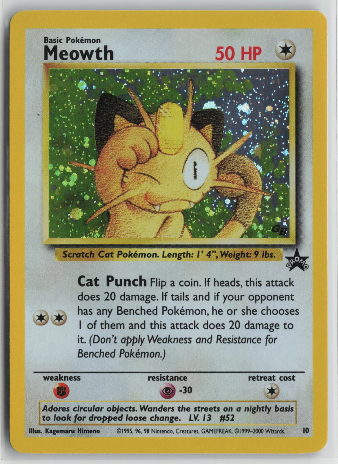 Meowth Promo Holo PR 10/53 NM