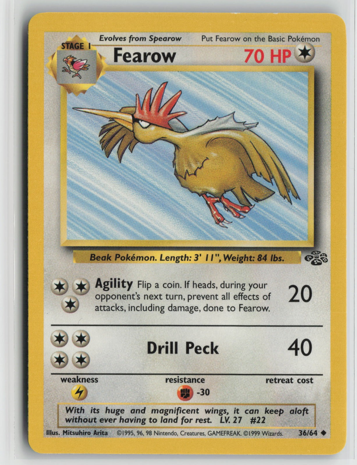 Fearow Uncommon Unlimited JU 36/64 LP