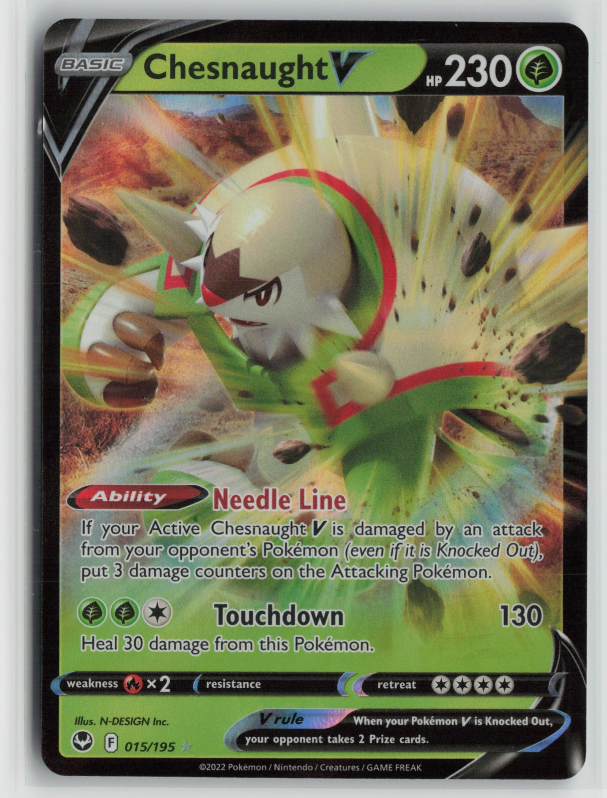 Chesnaught V Ultra Rare Holo SWSH12 015/195 NM