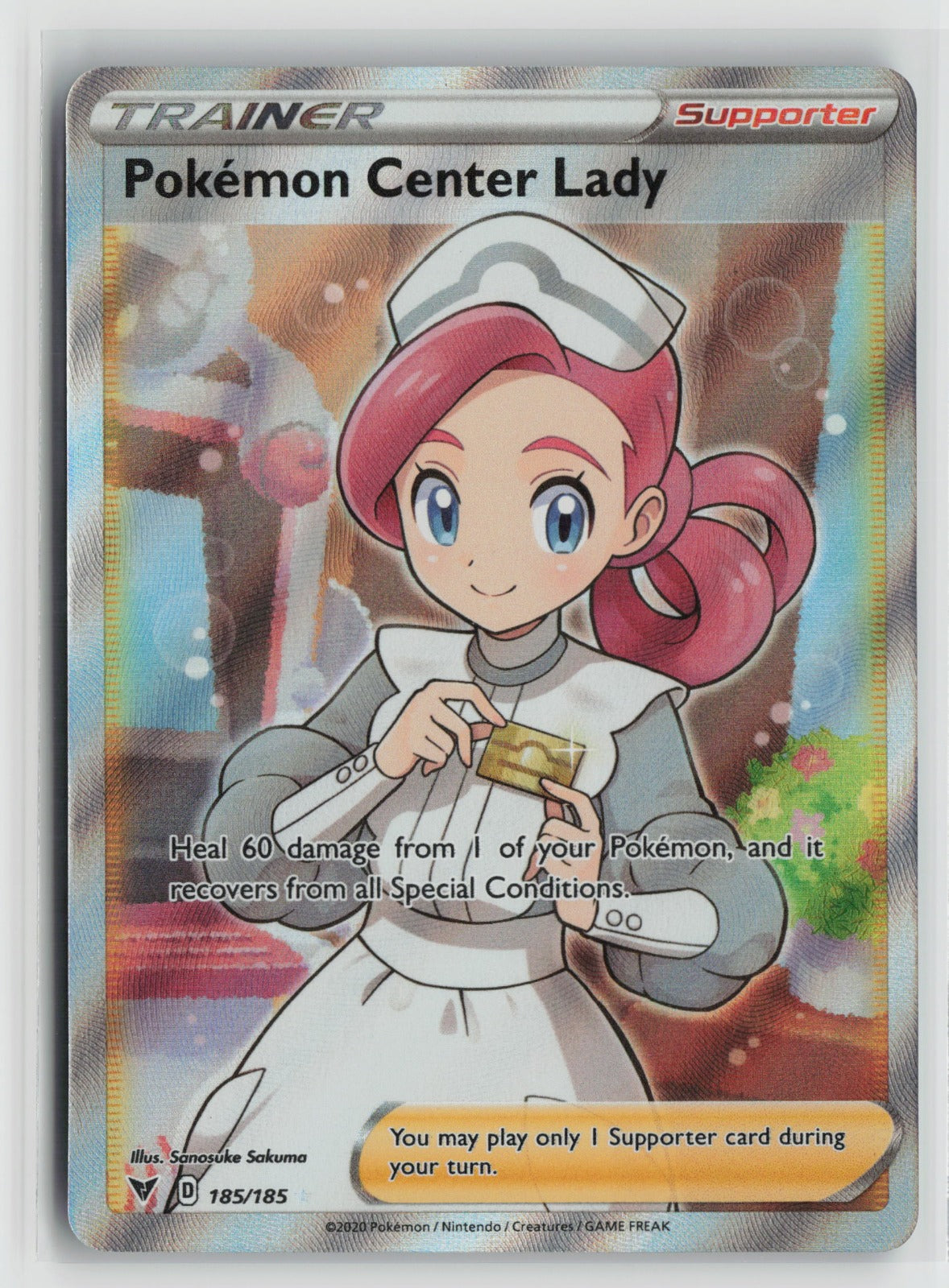 Pokemon Center Lady (Full Art) Ultra Rare Holo SWSH04 185/185 NM