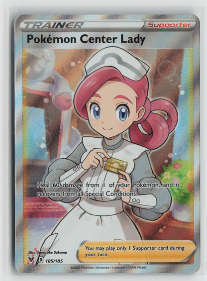 Pokemon Center Lady (Full Art) Ultra Rare Holo SWSH04 185/185 NM
