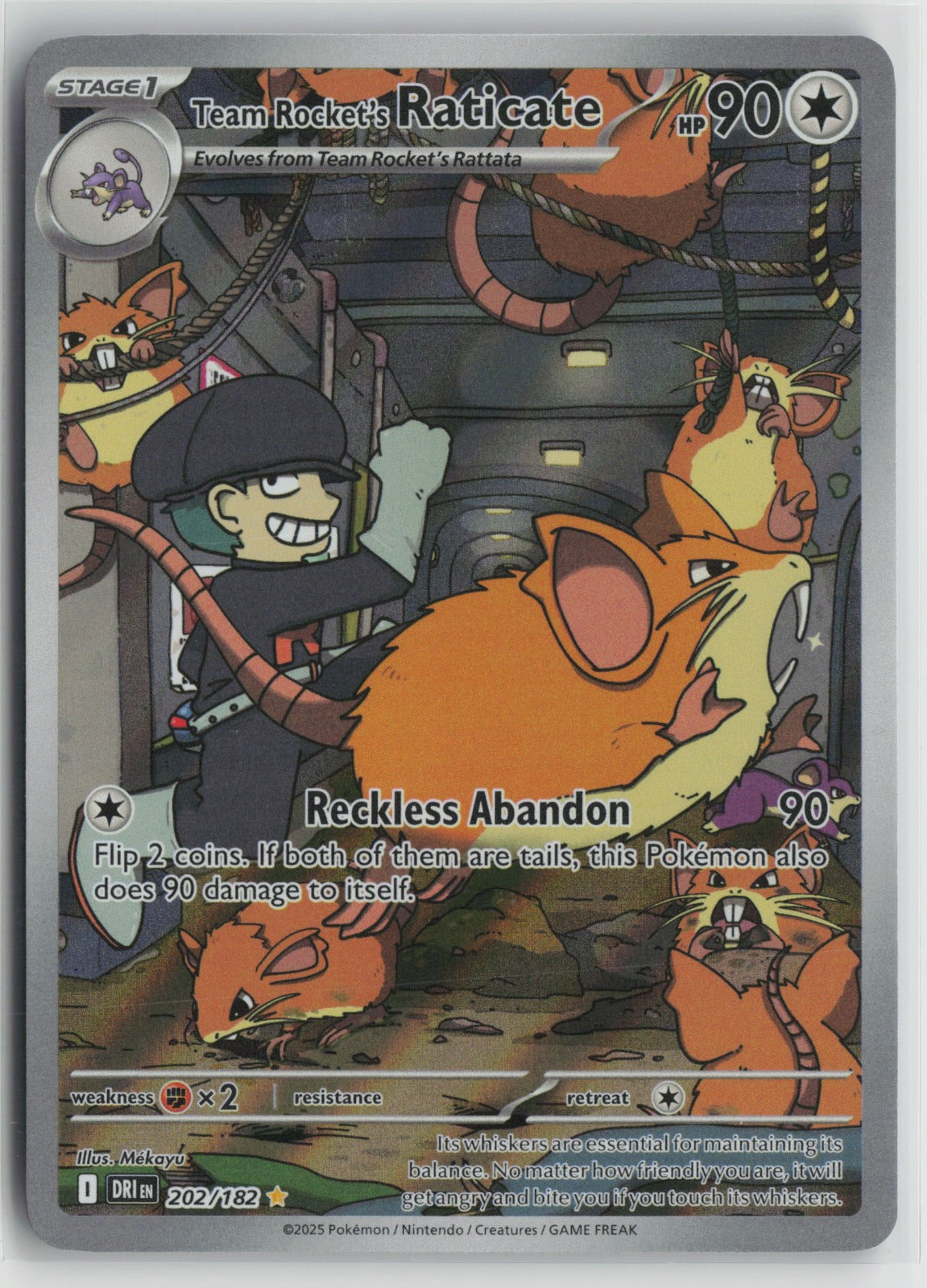 Team Rocket's Raticate - Illustration Rare Holo DRI 202/182 NM