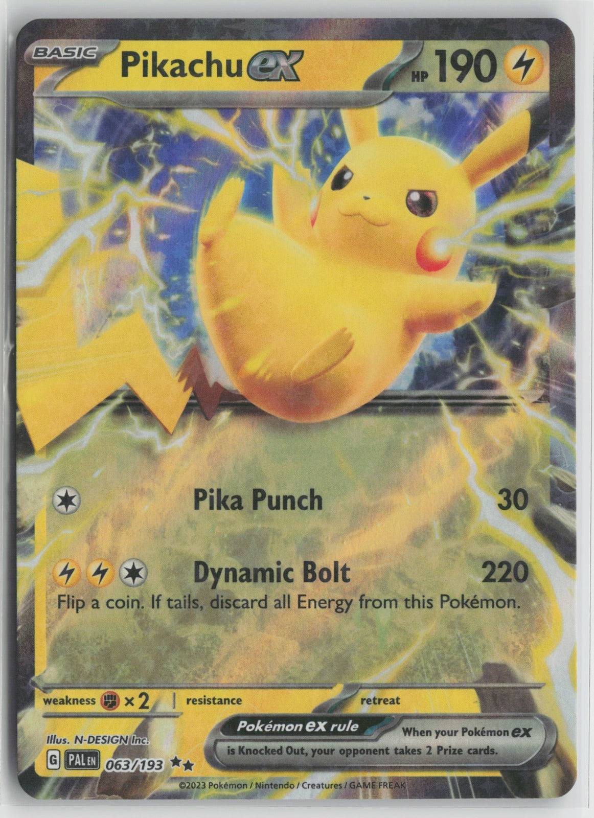 Pikachu ex Double Rare Holo PAL 063/193 NM
