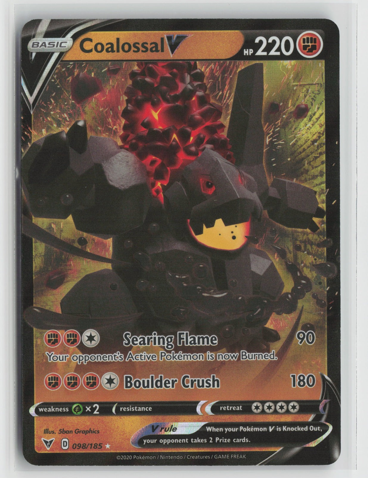 Coalossal V Ultra Rare Holo SWSH04 098/185 NM