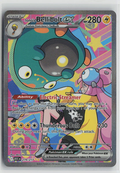Iono's Bellibolt ex Special Illustration Rare Holo ASC 279/217 NM