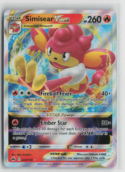 Simisear VSTAR Ultra Rare Holo CRZ 023/159 NM