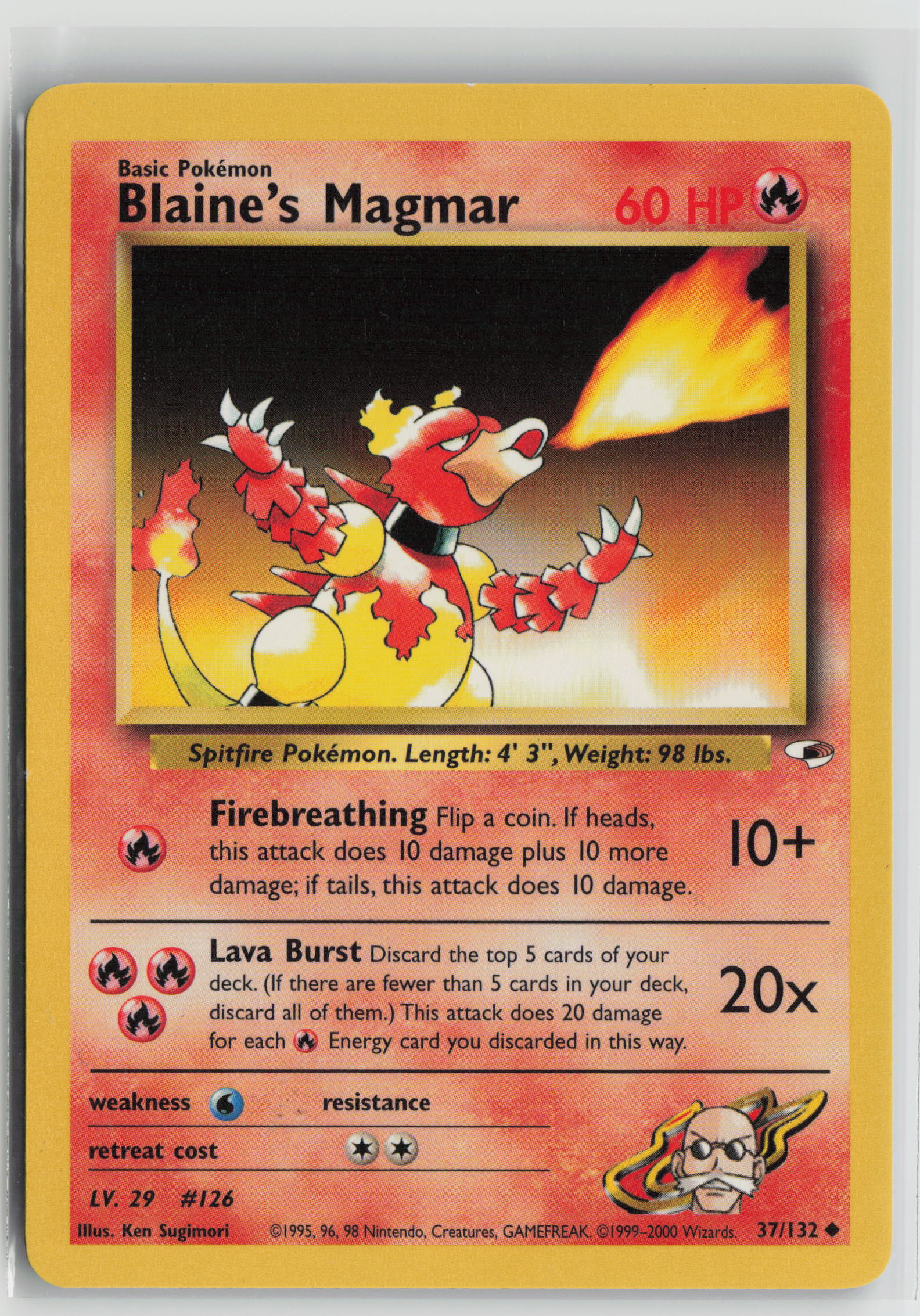 Blaine's Magmar Uncommon Unlimited G1 037/132 LP
