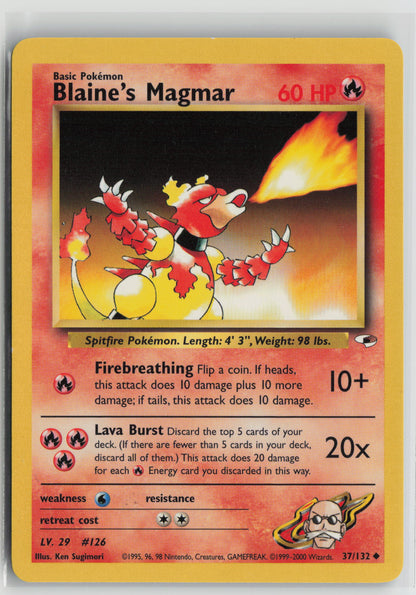 Blaine's Magmar Uncommon Unlimited G1 037/132 LP
