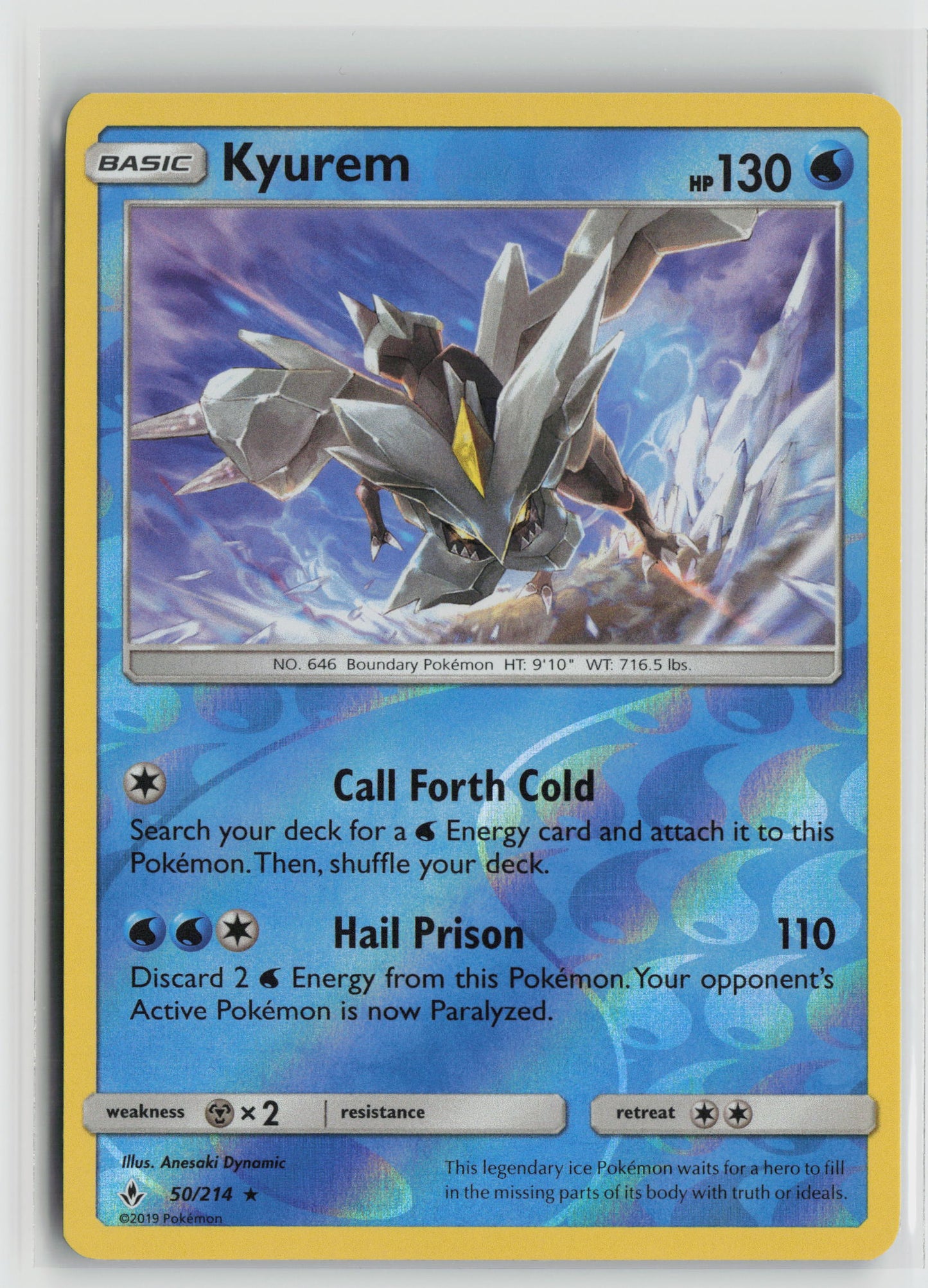 Kyurem Holo Rare Reverse Holo SM10 50/214 NM
