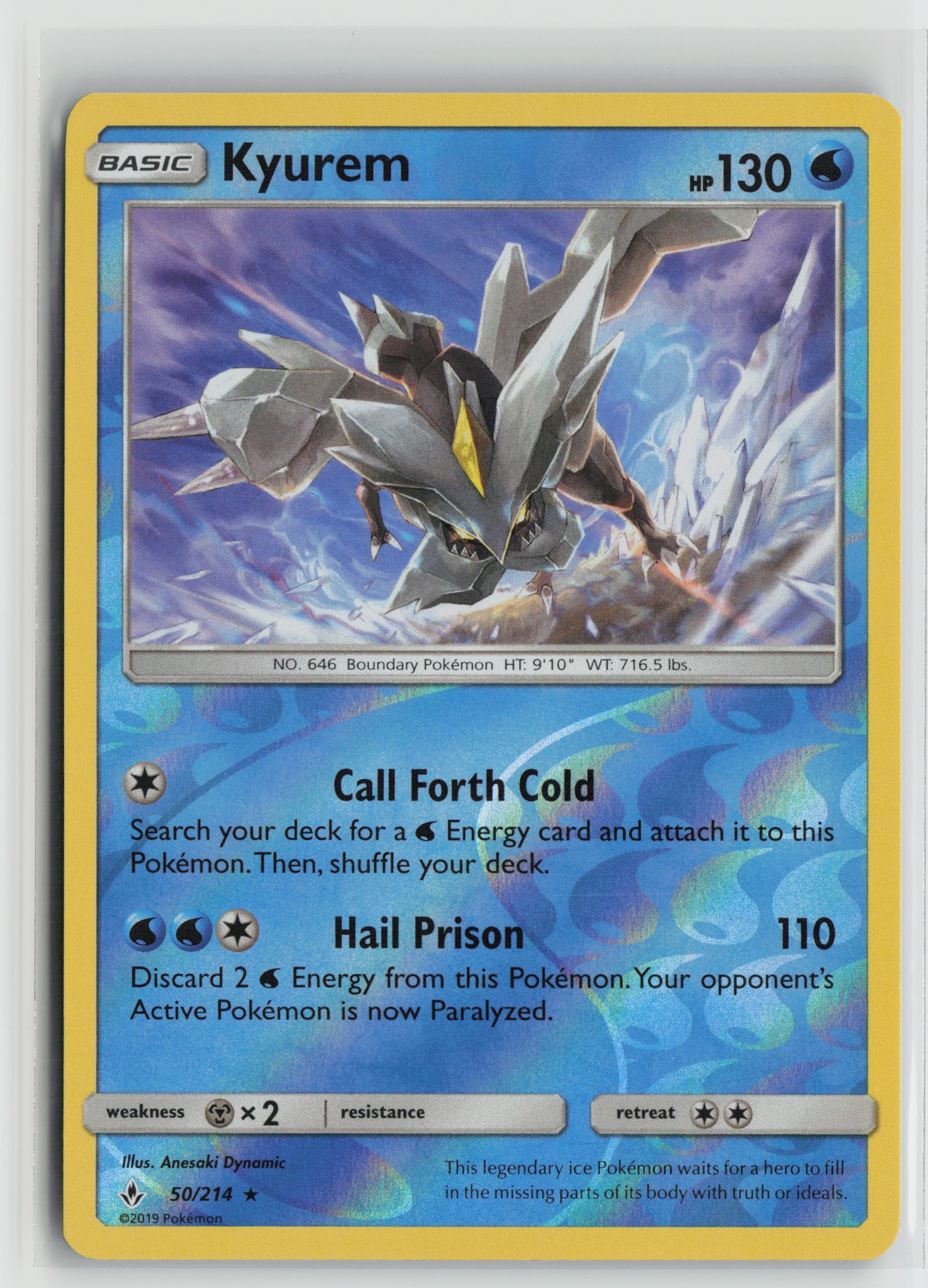 Kyurem Holo Rare Reverse Holo SM10 50/214 NM