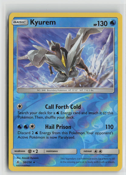 Kyurem Holo Rare Reverse Holo SM10 50/214 NM