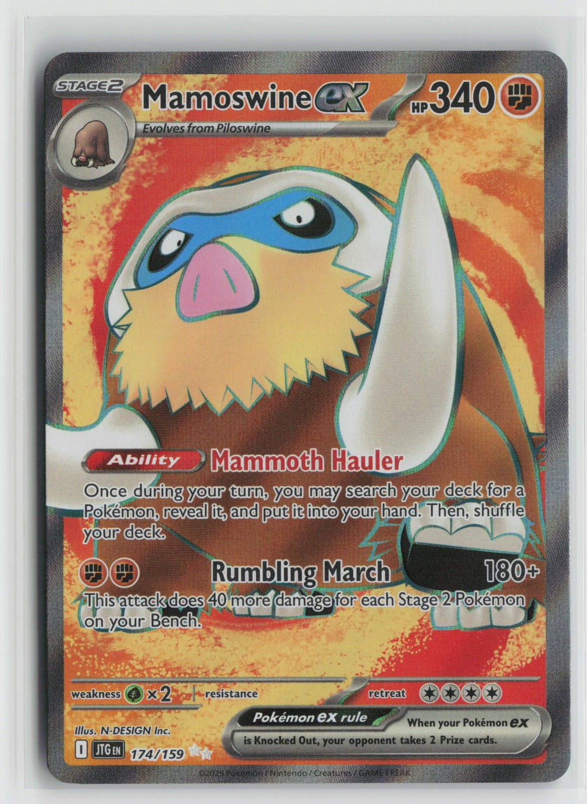 Mamoswine ex - Ultra Rare Holo JTG 174/159 NM