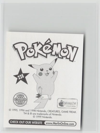Kabutops - Merlin Topps Sticker 1999 #228 NM (Back)