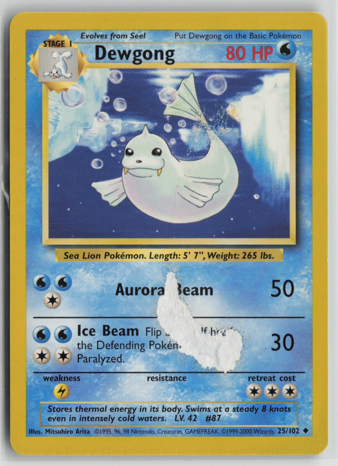 Dewgong Uncommon BS 025/102 DMG