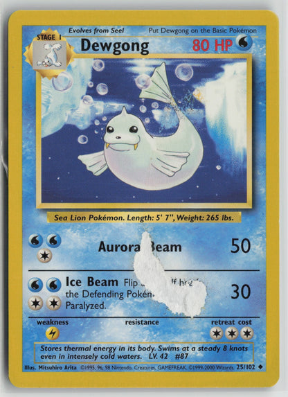 Dewgong Uncommon BS 025/102 DMG