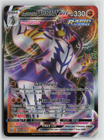 Rapid Strike Urshifu VMAX Ultra Rare Holo SWSH05 088/163 NM