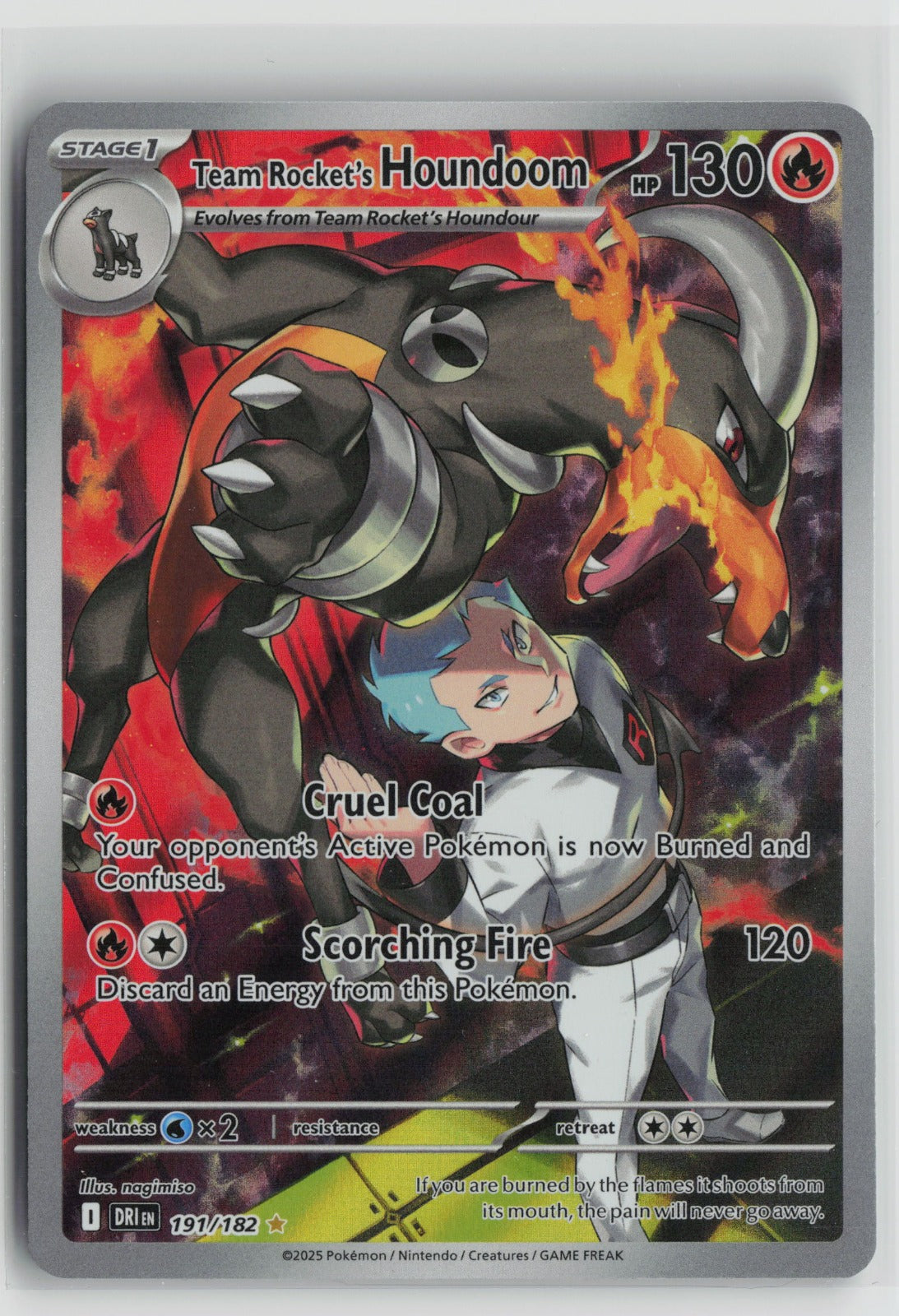 Team Rocket's Houndoom - Illustration Rare Holo DRI 191/182 NM