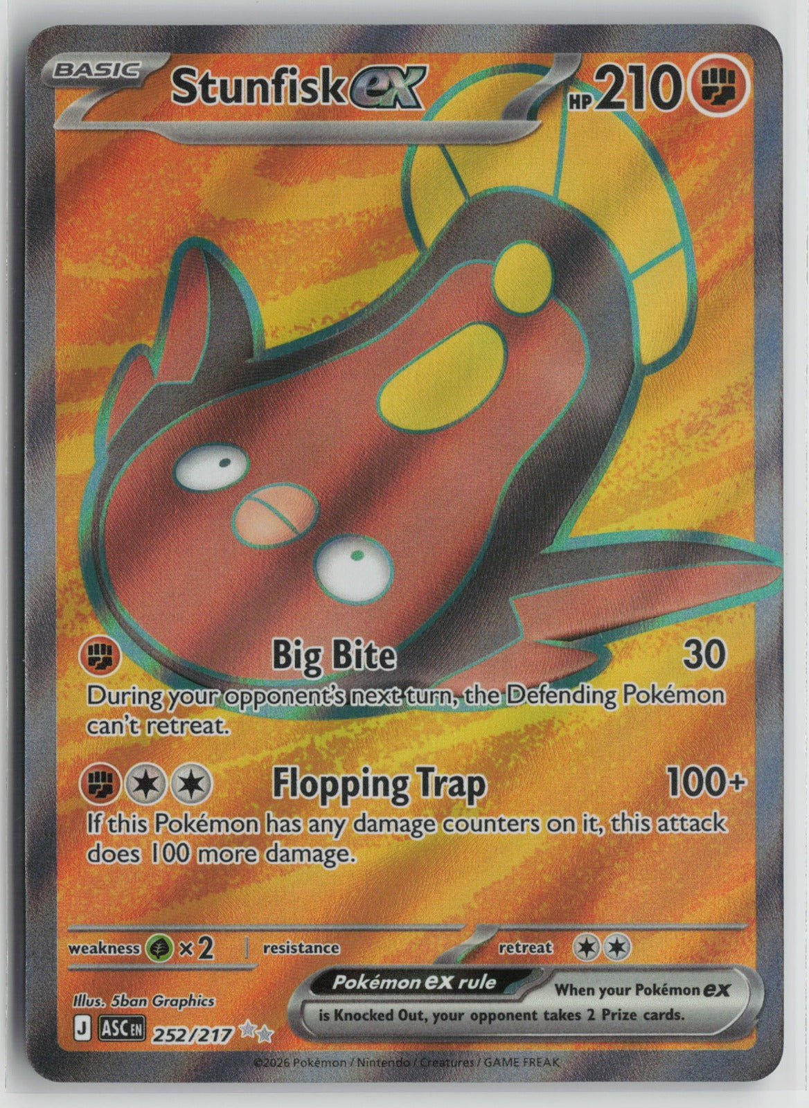 Stunfisk ex Ultra Rare Holo ASC 252/217 NM