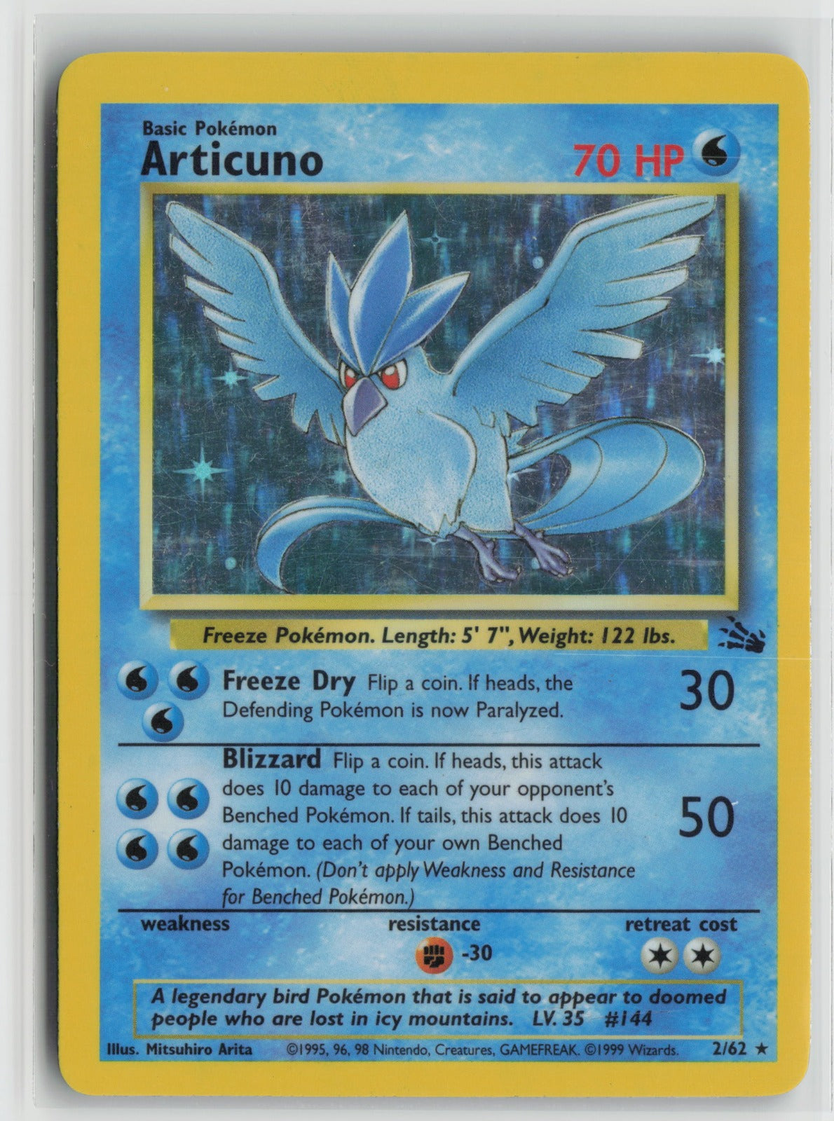 Articuno (2) Holo Rare Unlimited FO 02/62 HP