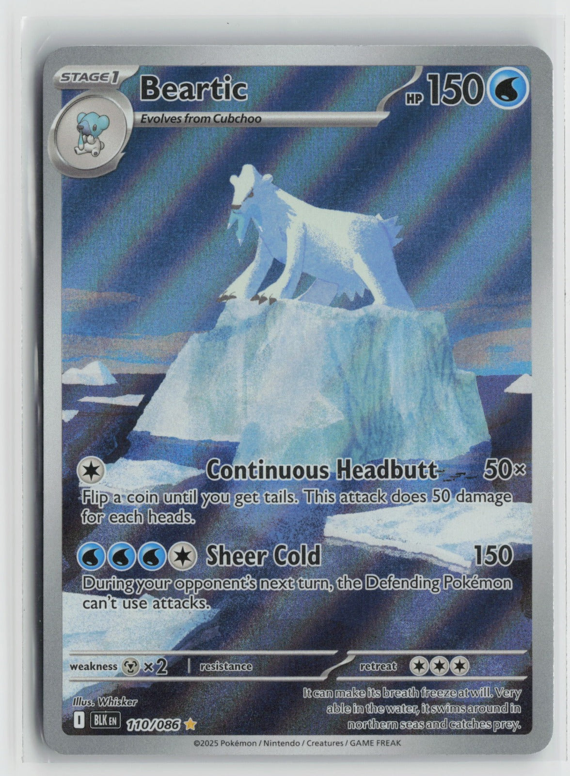Beartic - Illustration Rare Holo BLK 110/086 NM