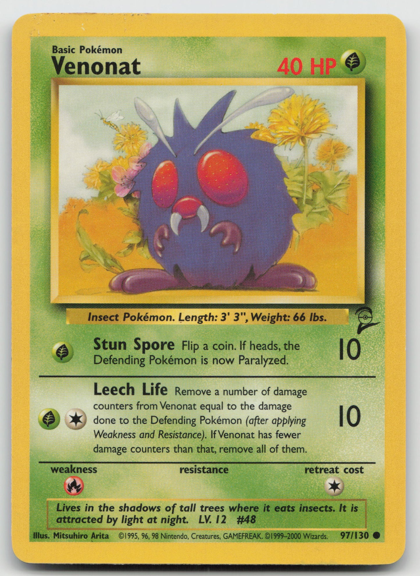 Venonat Common Base Set 2 097/130 LP